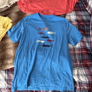 Blue Graphic T-Shirt with Fish Design